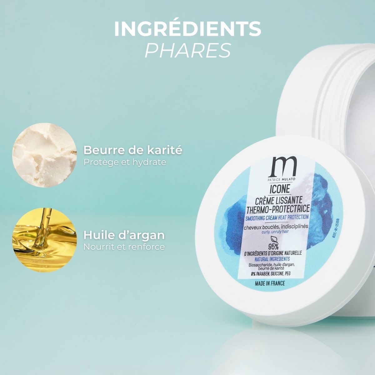 Heat protective smoothing cream