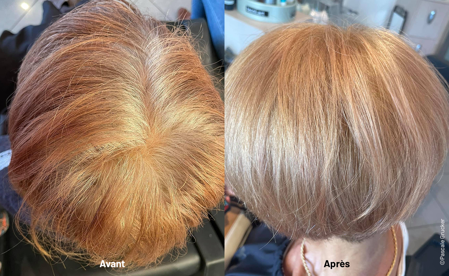 Avant apres Coloration naturelle 7.0 Blond