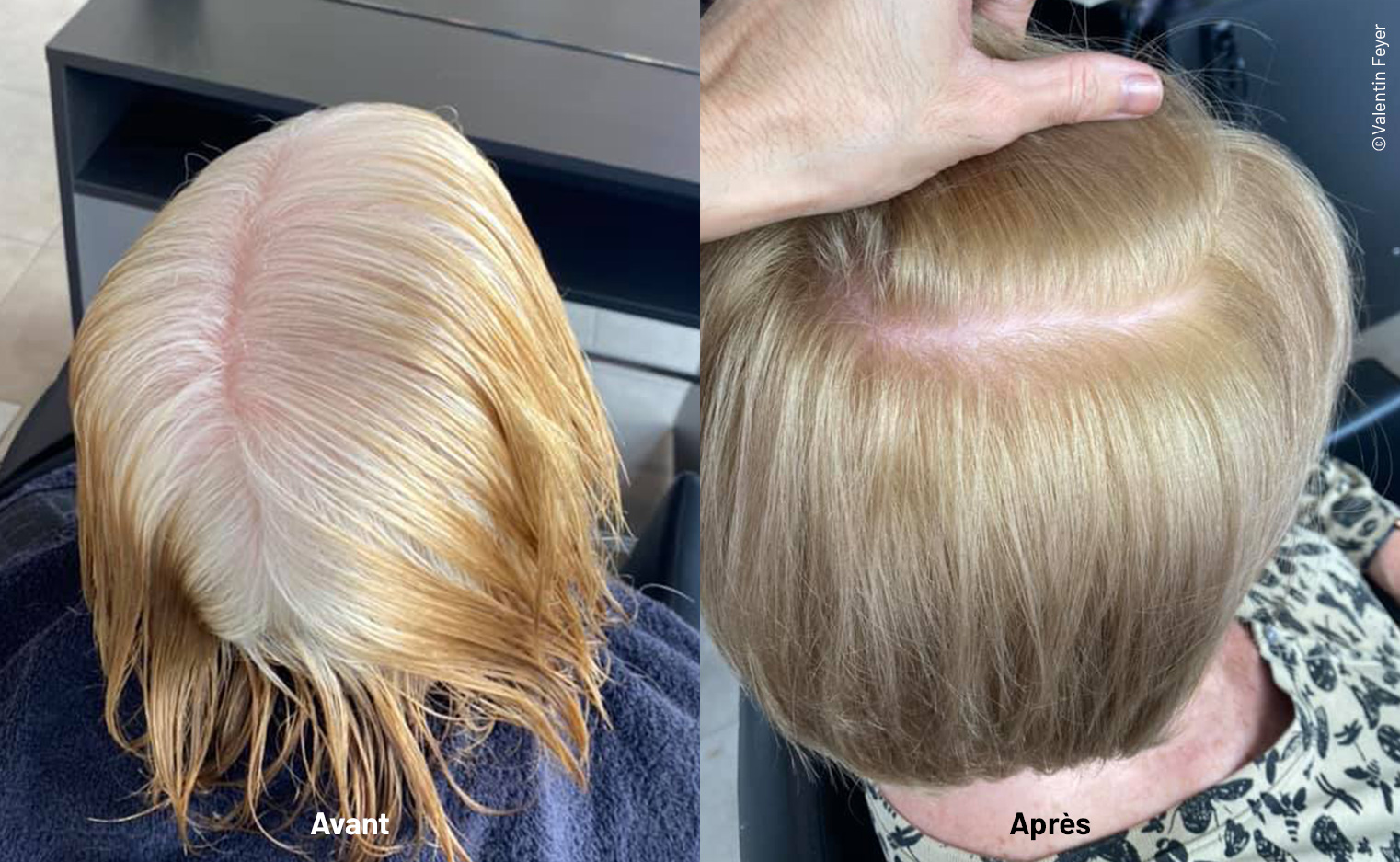 Avant aprés Coloration naturelle 8.0 Blond Clair