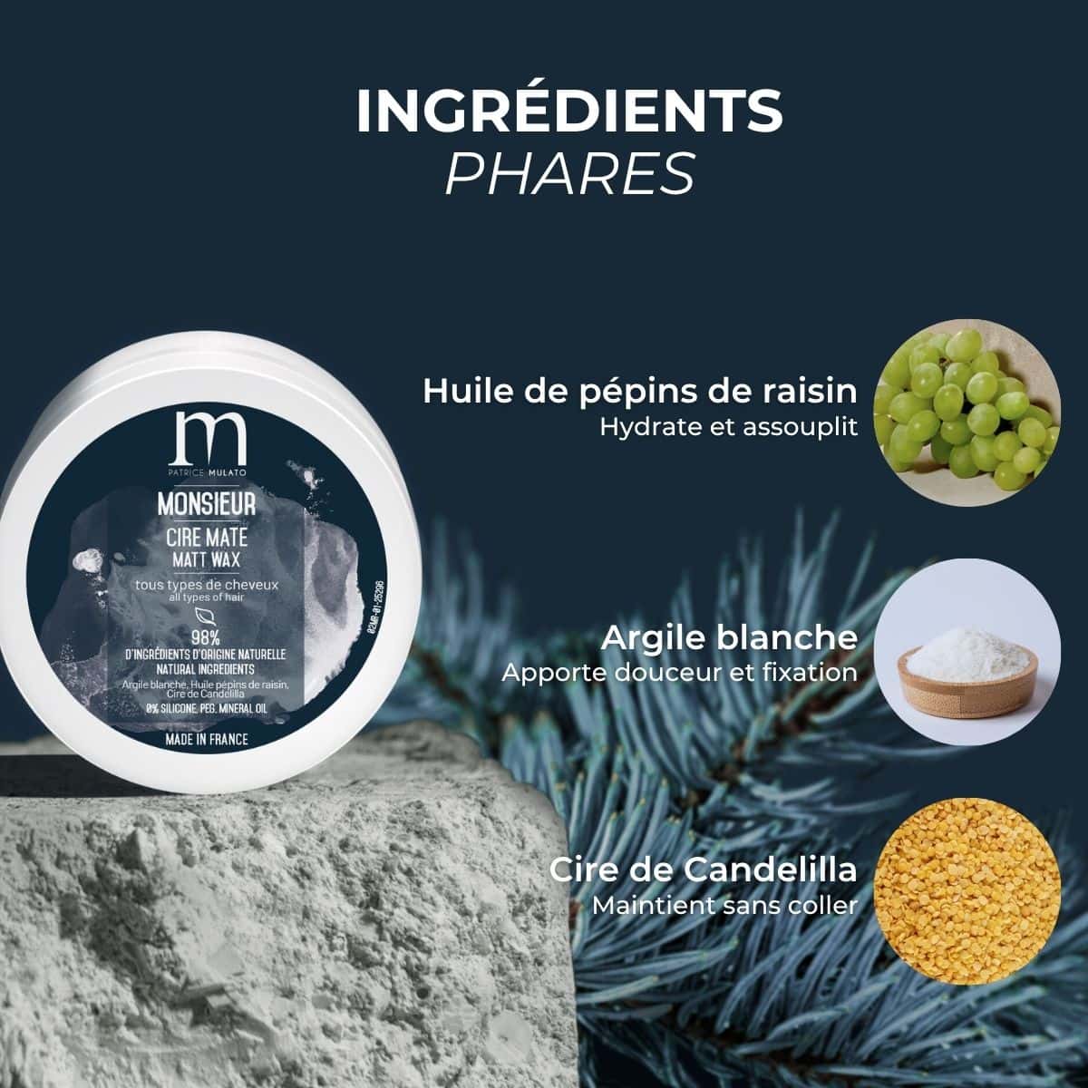 Cire mate - ingrédients